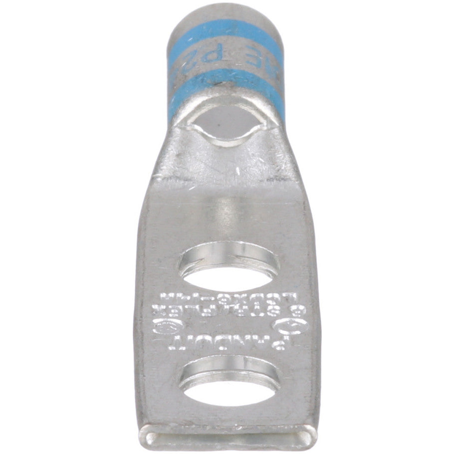 Pan-Lug LCDX6-14A-L Comp. Lug, 6, Flex, Tin Plt Copper, Strt, Two 1/4" Stud