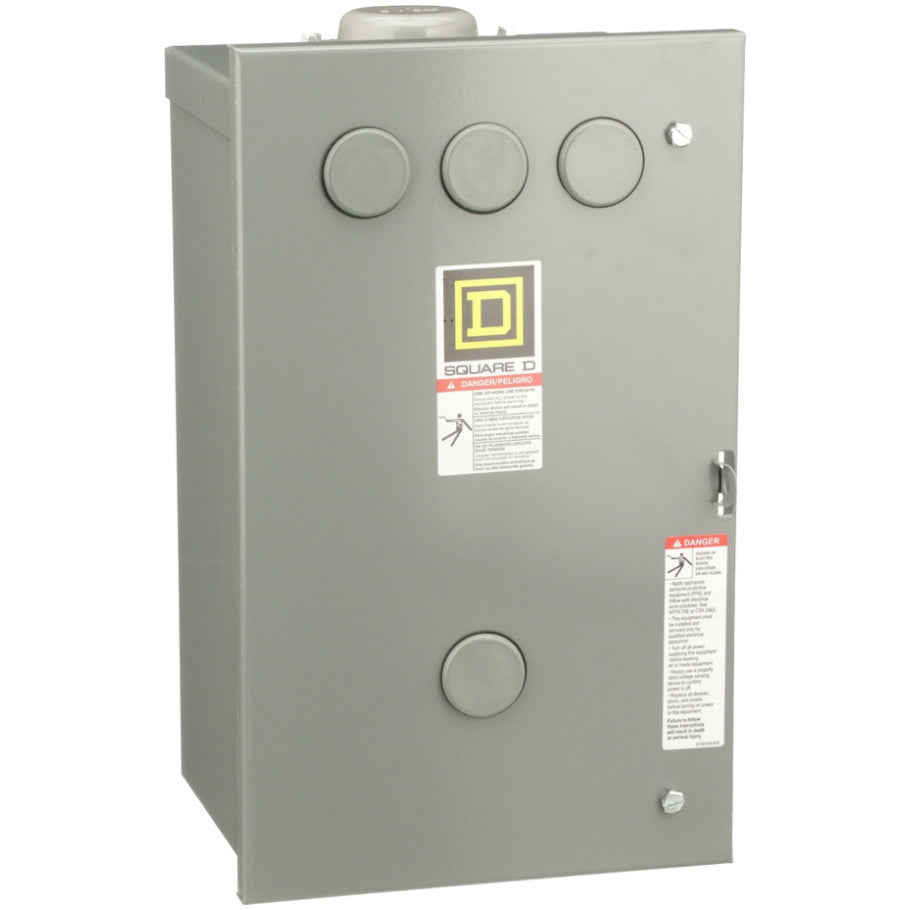 Contactor, Type L, multipole lighting, electrically held, 30A, 10 pole, 600 V, 110/120 VAC 50/60 Hz coil, NEMA 3R