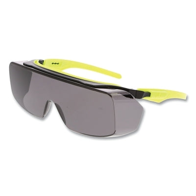 Klondike OTG Series, Polycarbonate Gray Lens/Black Frame, Hi-Viz Lime Temple, MAX6 Anti-Fog/UV420