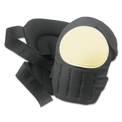 Plastic Cap Swivel Knee Pads, Hook-and-Loop, Black/White Cap