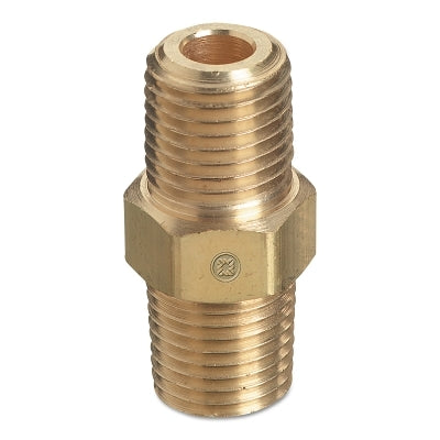 Pipe Thread Hex Nipple, 3,000 psig, Brass, 3/4 in NPT Male