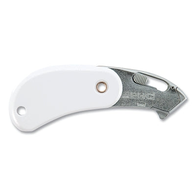 Pocket Safety Knife, PSC2-100, Auto-Retract, Blunt Tip, Carbon Steel, White