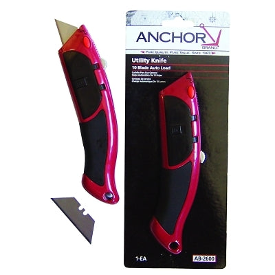 Auto Load Utility Knife, Steel Blade, 10 Blades