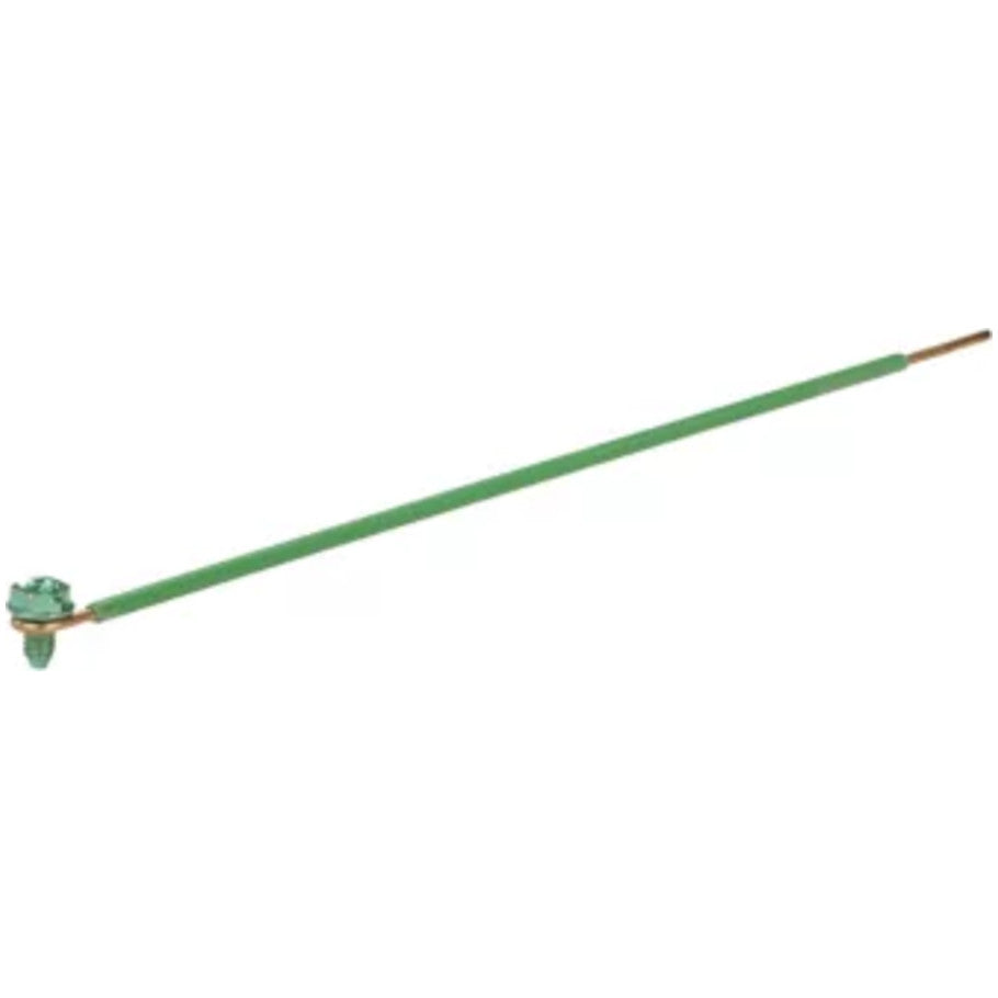 8 in. Solid Copper  12 AWG Insulated Wire Pigtail with 10-32 x 3 /8 in. Grounding Screw