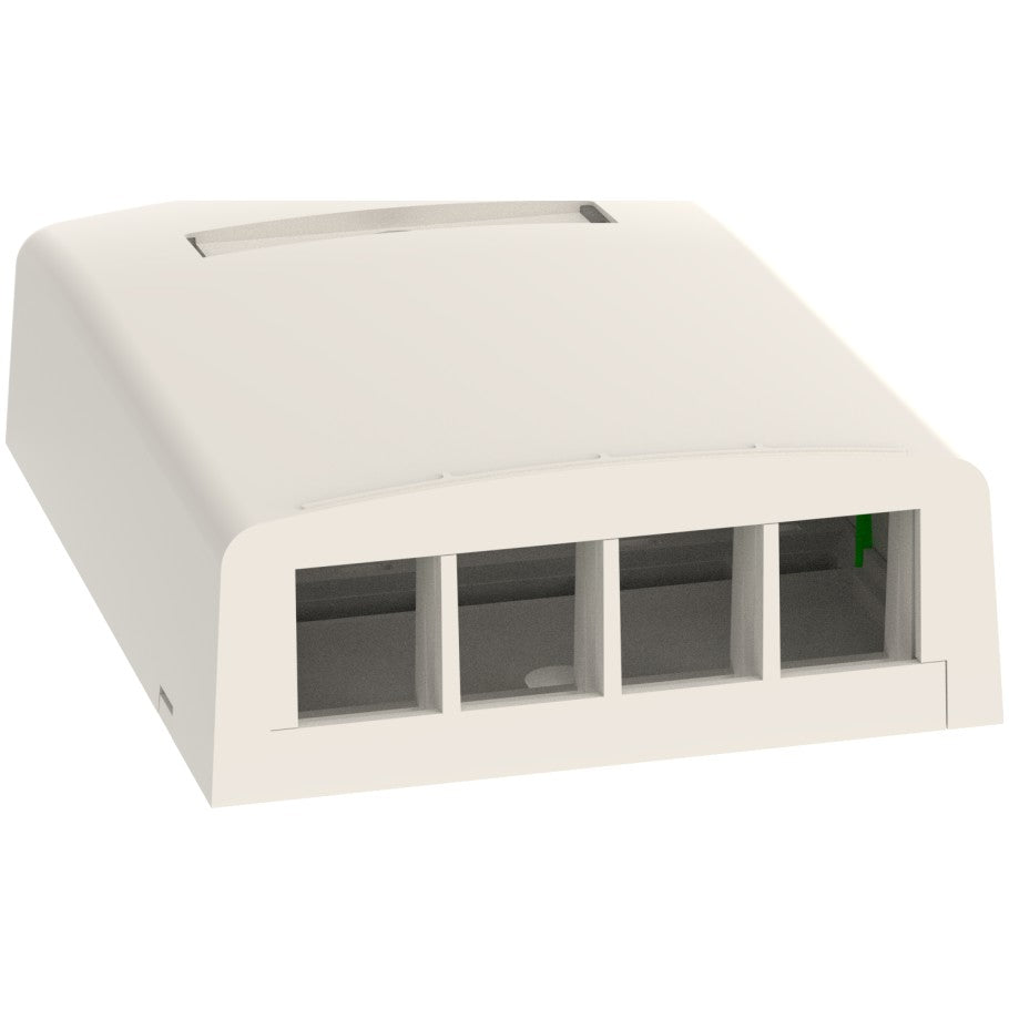 NetKey Elongated Surface Mount Box, 4-Port, White