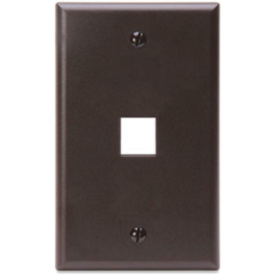 QuickPort Standard Plastic Wallplate, 1-Gang, 1-Port, Brown