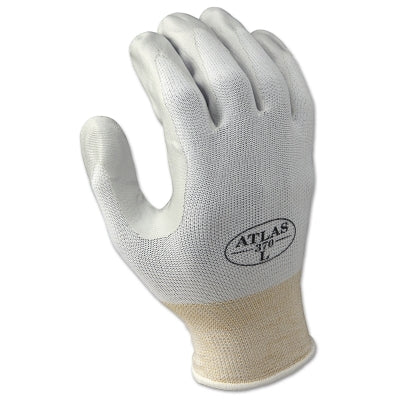 Atlas Assembly Grip 370W Nitrile-Coated Gloves, Large, Gray/White