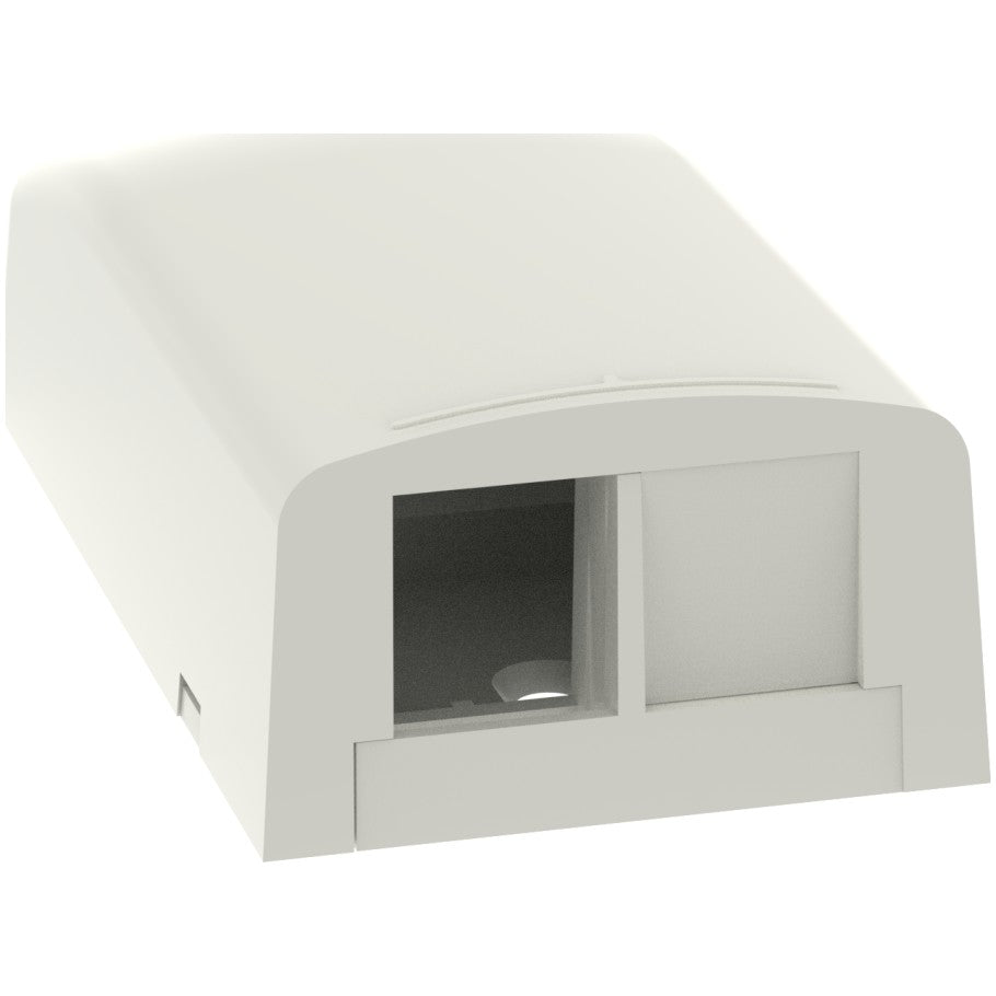 NetKey Elongated Surface Mount Box, 2-Port, Off White