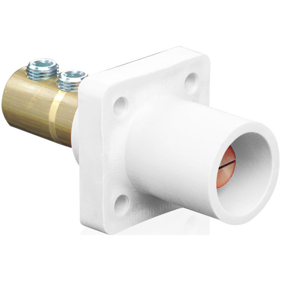 Single Pole Cam-Type Connector, Male, 400A, 600 V AC/DC, 1/0 to 4/0 AWG, White