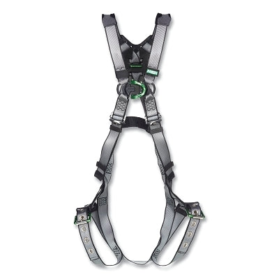 V-FIT Full-Body Harness, Back/Chest D-Rings, XL, QC Chest/Tongue-Buckle Leg Straps, No Padding