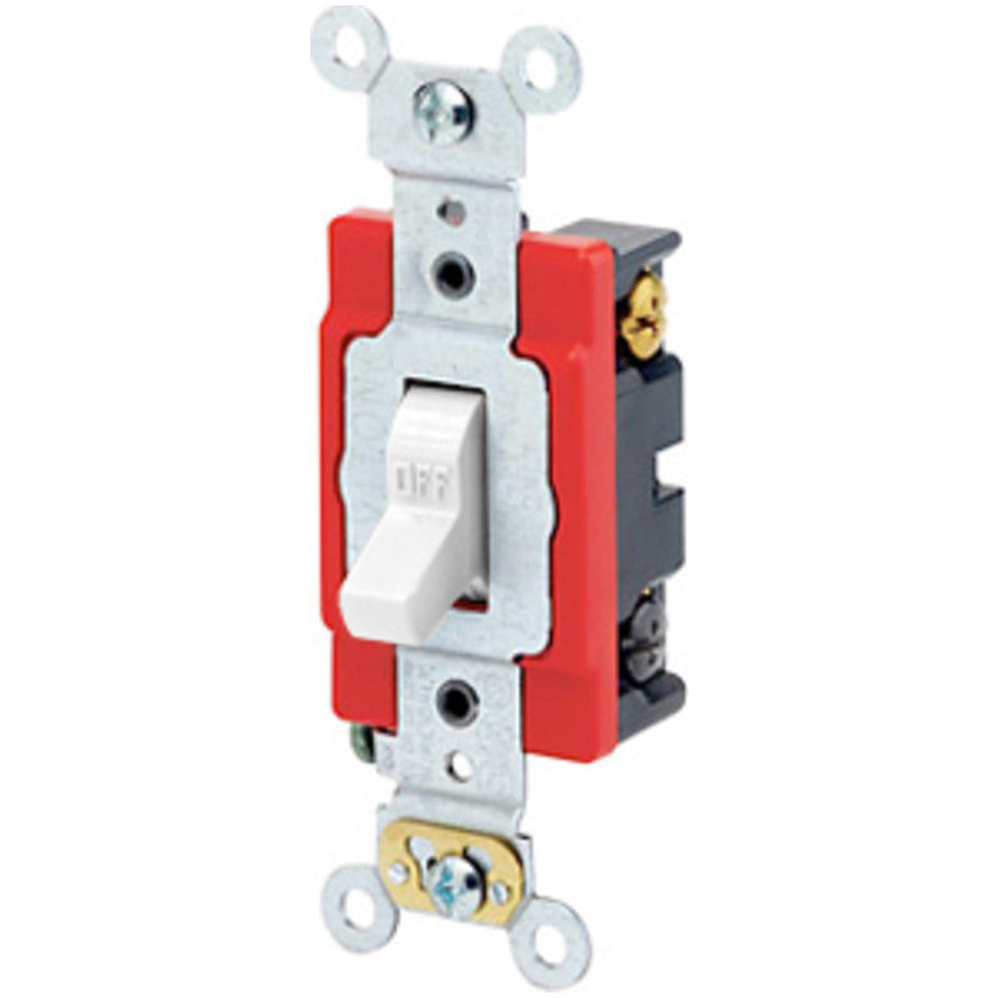 Extra Heavy Duty Industrial 4-Way Toggle AC Quiet Switch, 20A, White