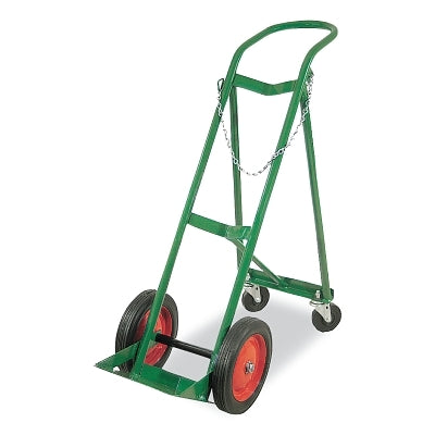 H/T Size Cylinder Cart, Sngl, 15 in W x 46 in H x 28 in D, 10 in dia x 1.75 in W Wheels, 2-Casters, Non-Retractable Rear Assy