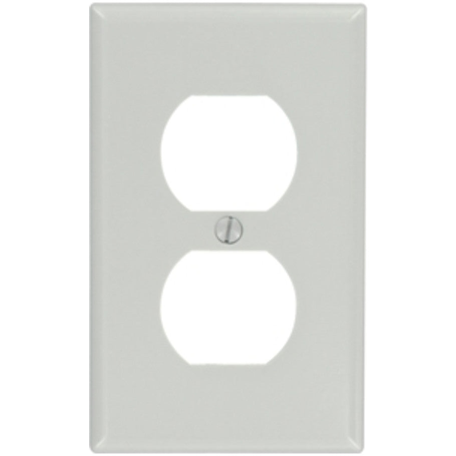 Wall Plate, Duplex Receptacle, 1-Gang, Device Mount, Gray Thermoset