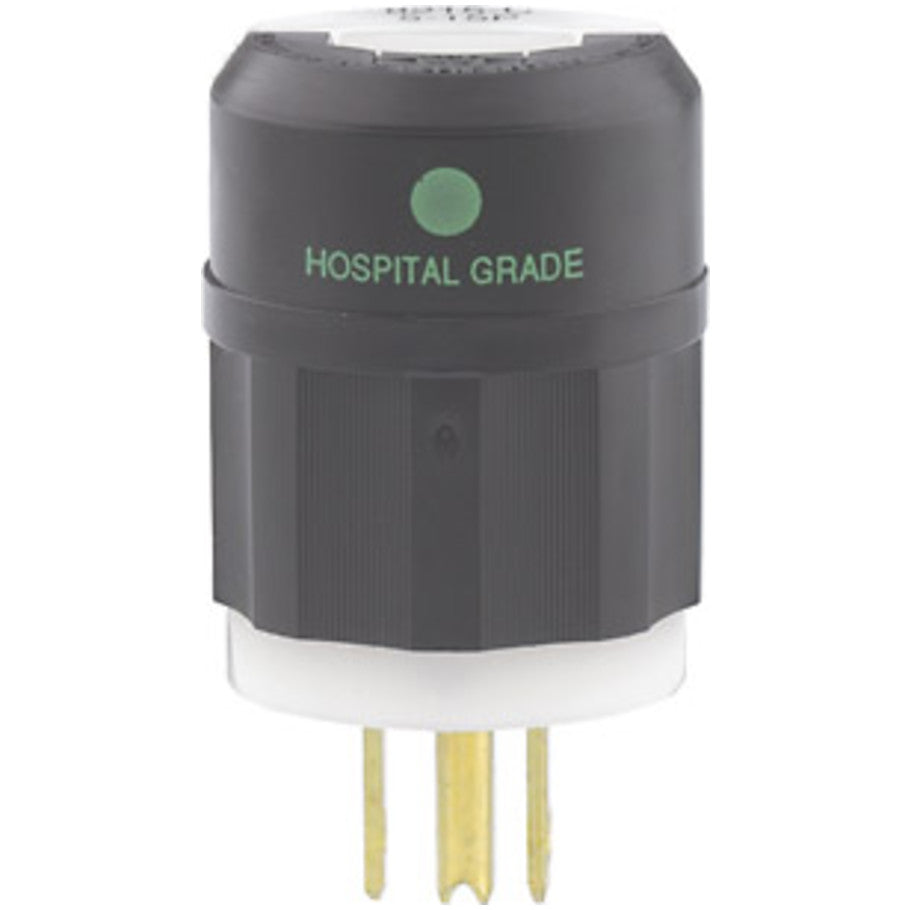 Black   White 15A Hospital Grade Plug