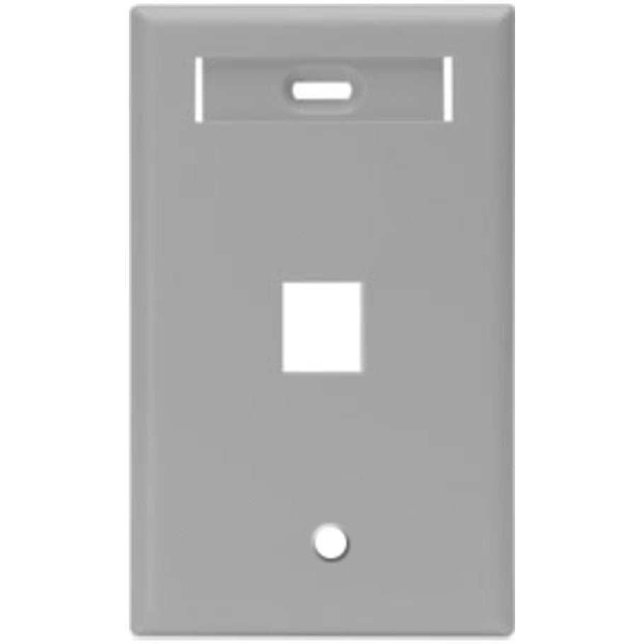 Single-Gang QUICKPORT Wallplate with ID Window, 1-Port, Gray