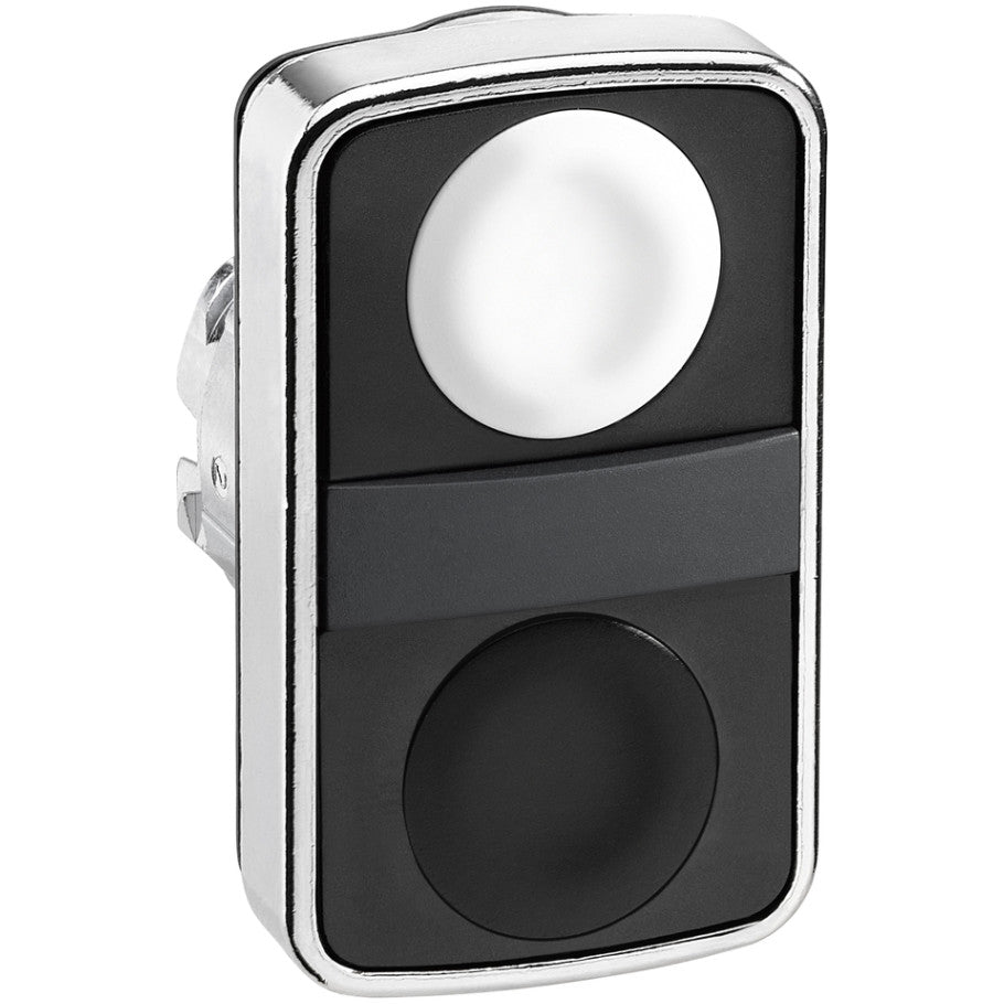 Harmony XB4 Pushbutton Rectangular Head, Momentary, Flush, (1) White Cap, (1) Black Cap, Unmarked