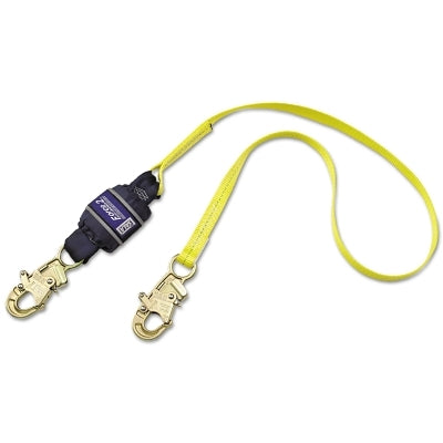 3M 1246167 EZ-Stop F2 Web Shock Absorbing Lanyard, 6 ft, Snap Hooks, 420 lb Cap, Navy Blue/Yellow