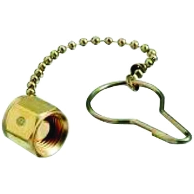 Chain and Plug Assembly, 2-Pc Nut and Plug, Female, LH, 200 psig, Acetylene, Brass, CGA-025