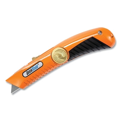 Quickblade Utility Knife, Auto-Retract, Button, Metal, Holds 5 Additional BladesOrange