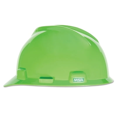 V-Gard Slotted Hard Hat Cap, Fas-Trac III Suspension, Bright Lime Green