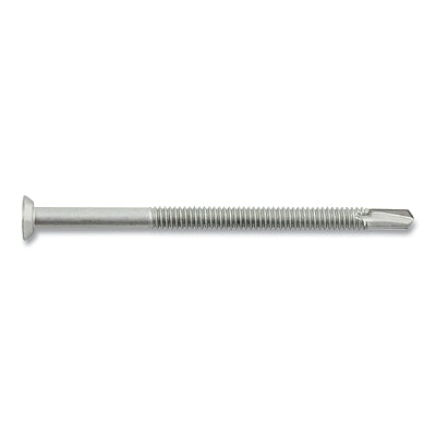 Dril-Flex Self-Drilling Structural Screws, Phillips Undercut Flat Head, 1/4 in-20 TPI, 4 in L, #4 Point Type, Stalgard
