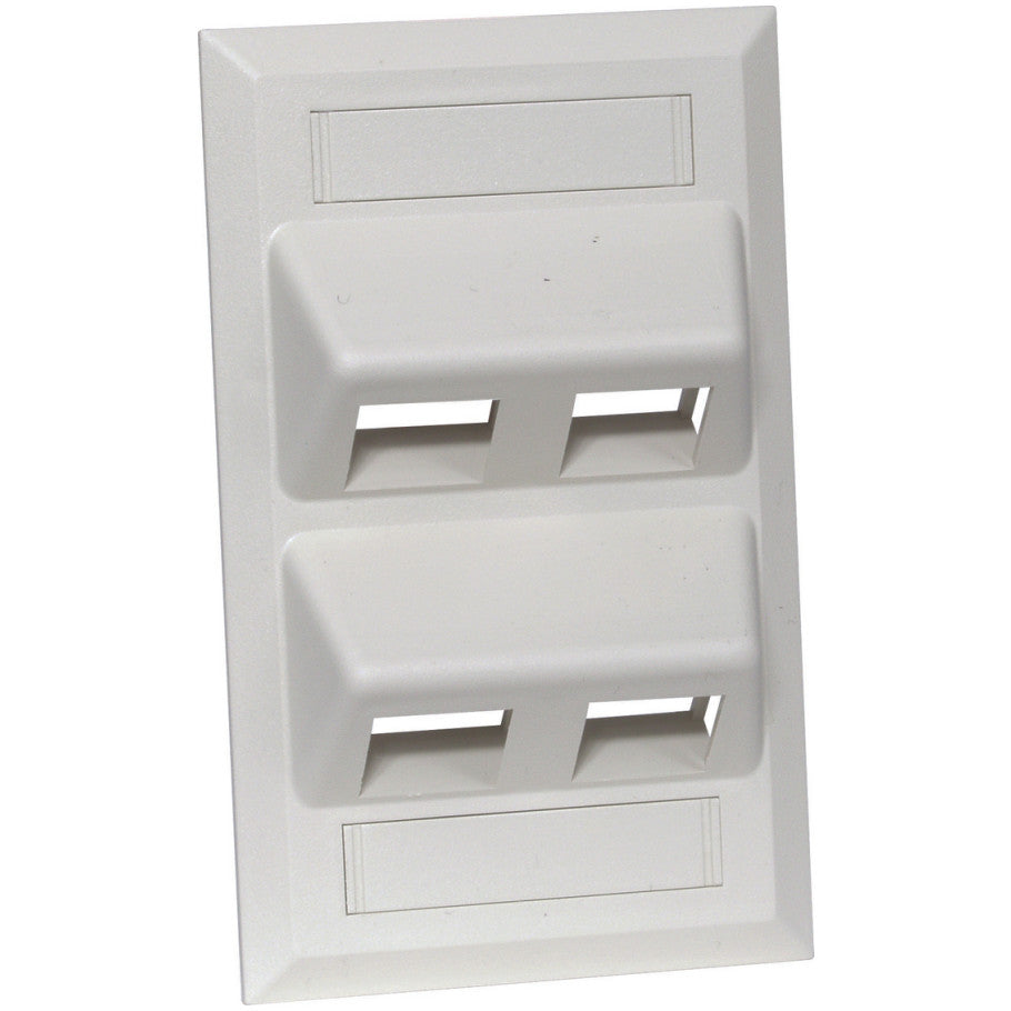 iStation Angled Faceplate, Flush Mount, 4-Port, Light Almond