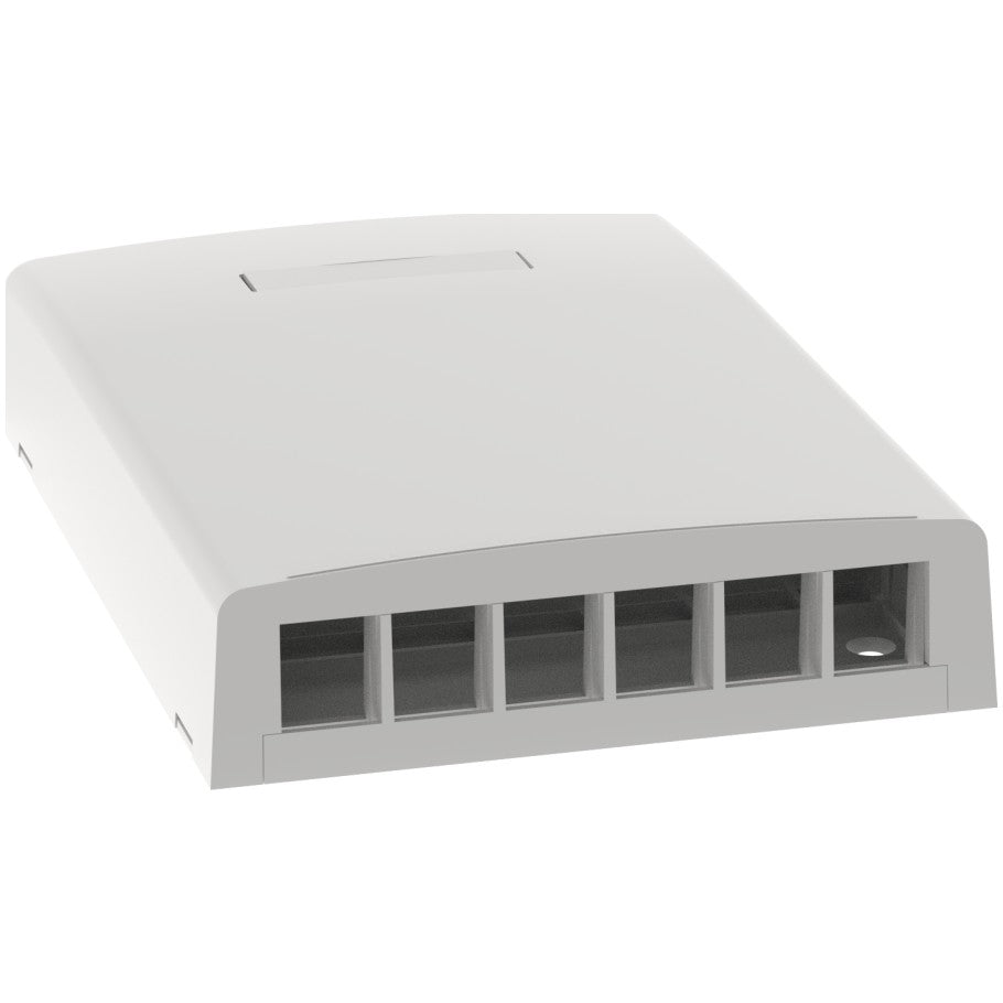 NetKey Elongated Surface Mount Box, 6-Port, White