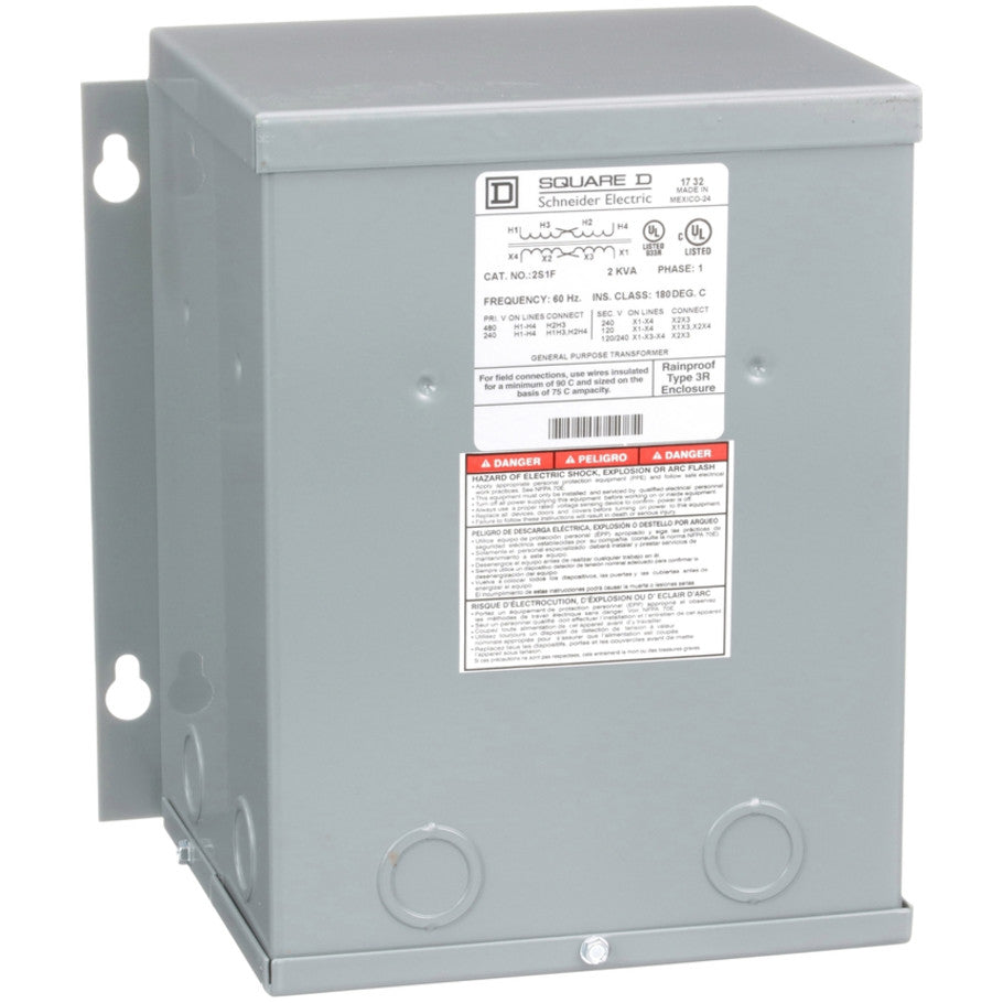 Transformer, dry type, encapsulated, 2kVA, 1 phase, 240x480V primary, 120/240V secondary, 9A,  TAA, BAA, BABA, BAA_COTS