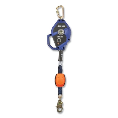 3M 3503880 Smart Lock Self Retracting Lifeline, 20 ft L, Snap Hook, 420 lb, Galvanized Steel, Edge, Single Leg