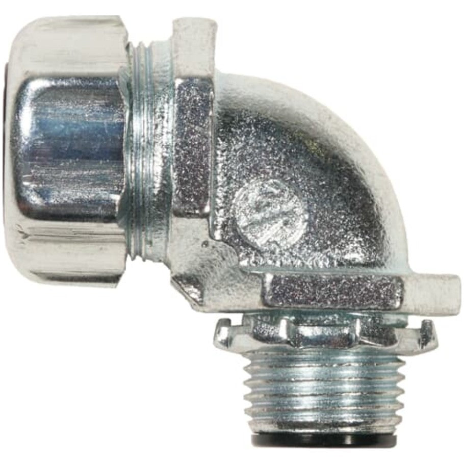 53 Series Liquid Tight Connector, Steel, 90  176;, Insulated Throat 150  176; C, 1/2 in.
