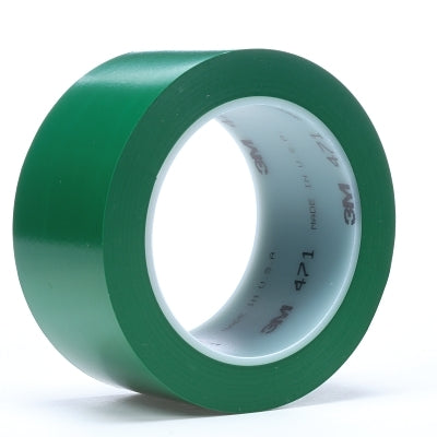 3M 021200-04313 Vinyl Tape 471, 2 in W x 36 yd L, 5.2 mil Thick, Green