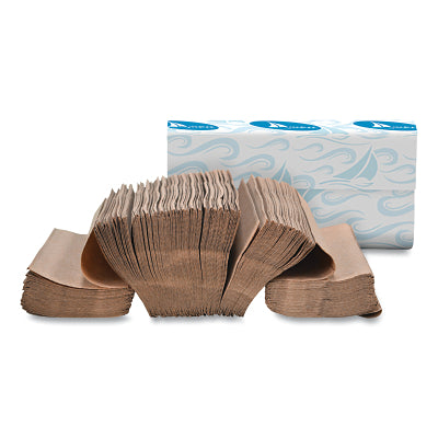 Multifold Towels, 9.5 in W x 9.25 in L per Sheet, 250 Sheets/PK, Natural