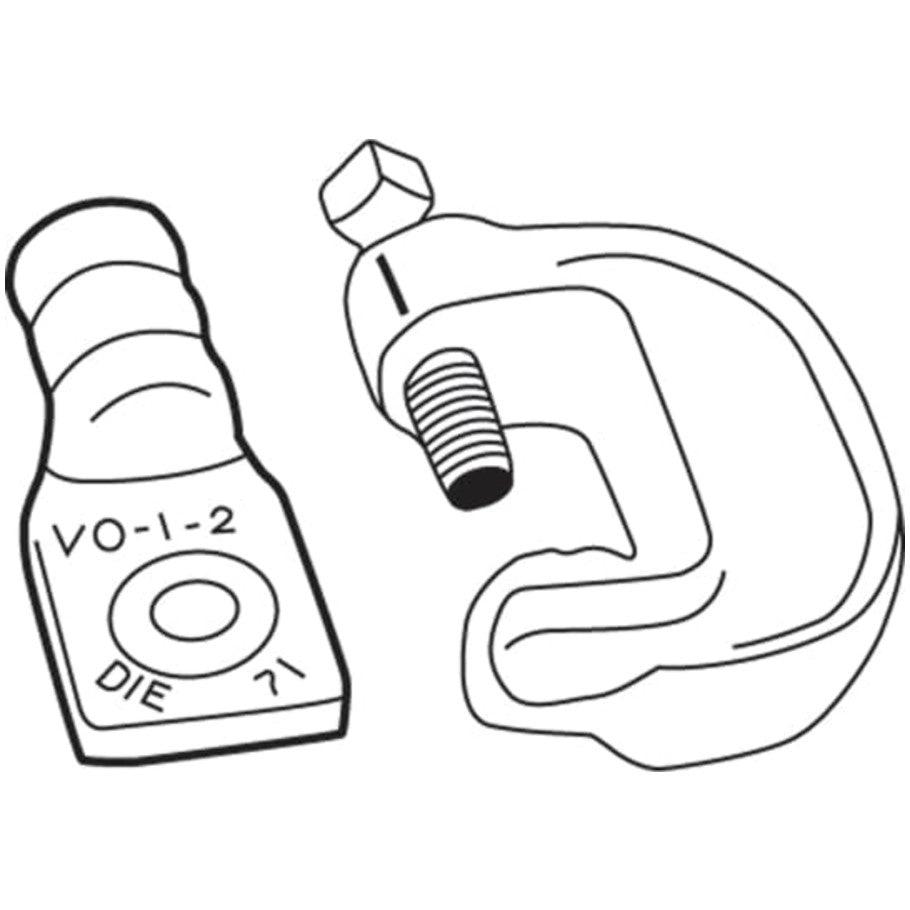 E-Z-Ground I-Beam Steel Compression Connector for Cable Range 2 - 1/0 AWG