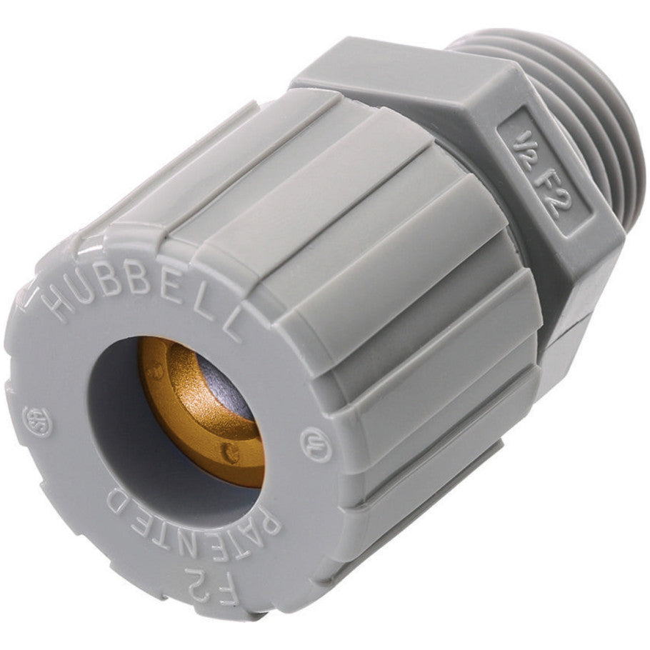 Kellems Corrosion Resistant Cord Connector, Nylon, Straight, Liquid Tight, 1/2 in., 0.13 to 0.19 in., Gray