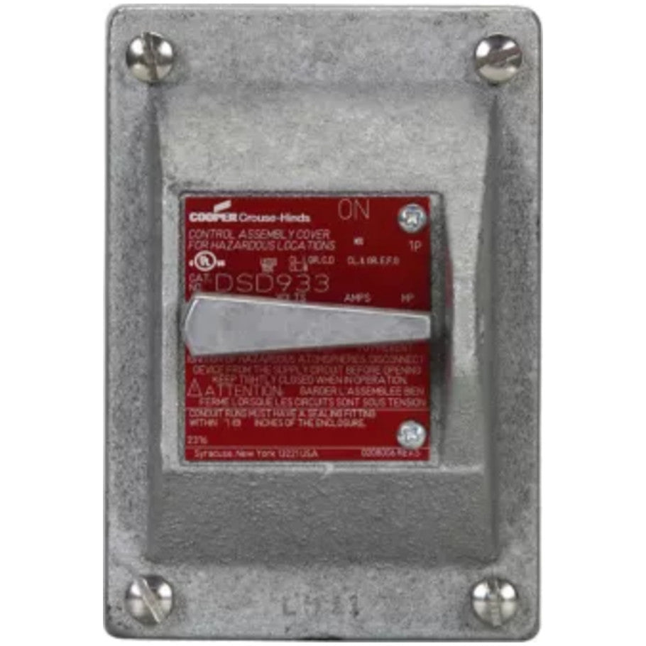 DSD Snap Switch Cover and Device Sub-Assembly, Feraloy Iron Alloy, Front Operated, 20A, 1-Pole, 120/277 Vac