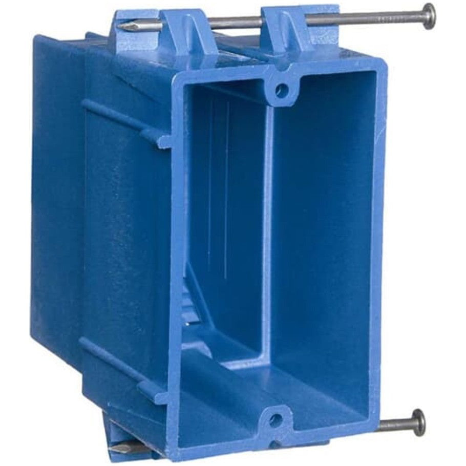 SuperBlue PVC Box, New Work, 1-Gang, Nails
