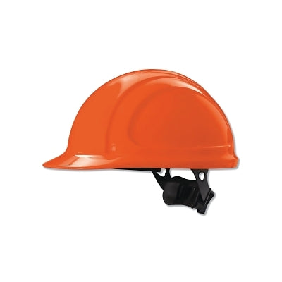 North Zone N10 Ratchet Hard Hat, 4 Point, Front Brim, Orange