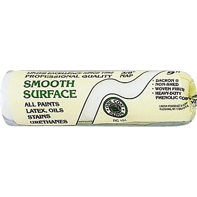 Shed-Resistant Roller Covers, 9 in, 3/8 in Nap, White Woven