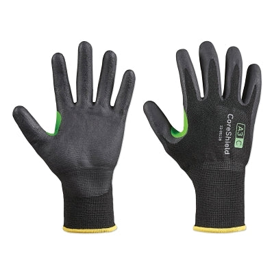 CoreShield A3/C Coated Cut Resistant Gloves, 7/S, HPPE/Basalt Black Liner, Nitrile Micro-Foam Black Coating, 13 ga