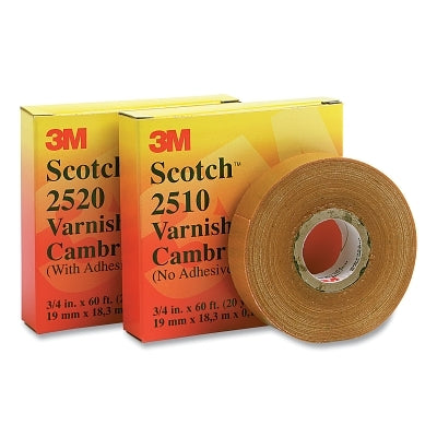 3M 152491 Varnished Cambric Tape 2510, 3/4 in x 60 ft, Yellow