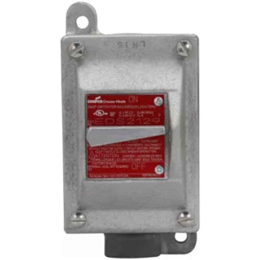 EDS Series Snap Switch, Front Operated, Feraloy Iron Alloy, 1-Pole, 1-Gang, 20A, 3/4 in. Hub, Dead End
