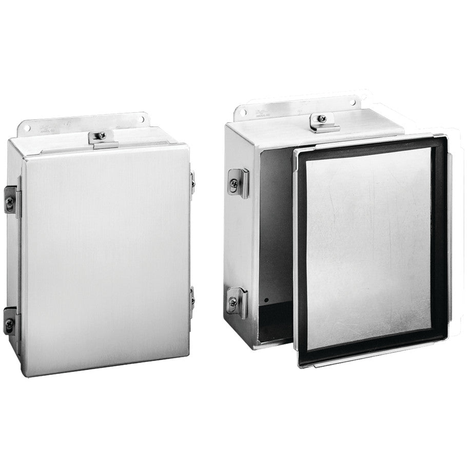 Type 4X Enclosure, Aluminum, Wall Mount, Clamp Cover, 4 x 6 x 6 in.