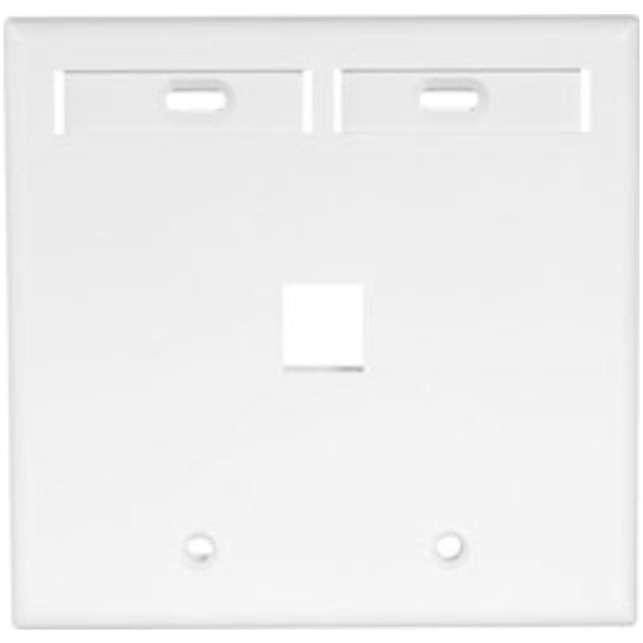 Dual-Gang QUICKPORT Wallplate with ID Windows, 1-Port, White