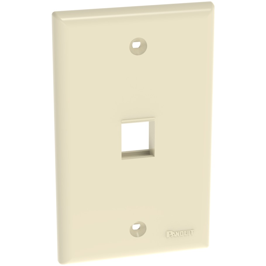 NetKey Flush Mount Keystone Faceplate, 1-Port, Electric Ivory