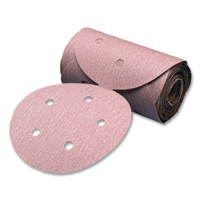 Premier Red Aluminum Oxide Dri-Lube Paper Discs, 6 in Dia., P400 Grit, Vacuum