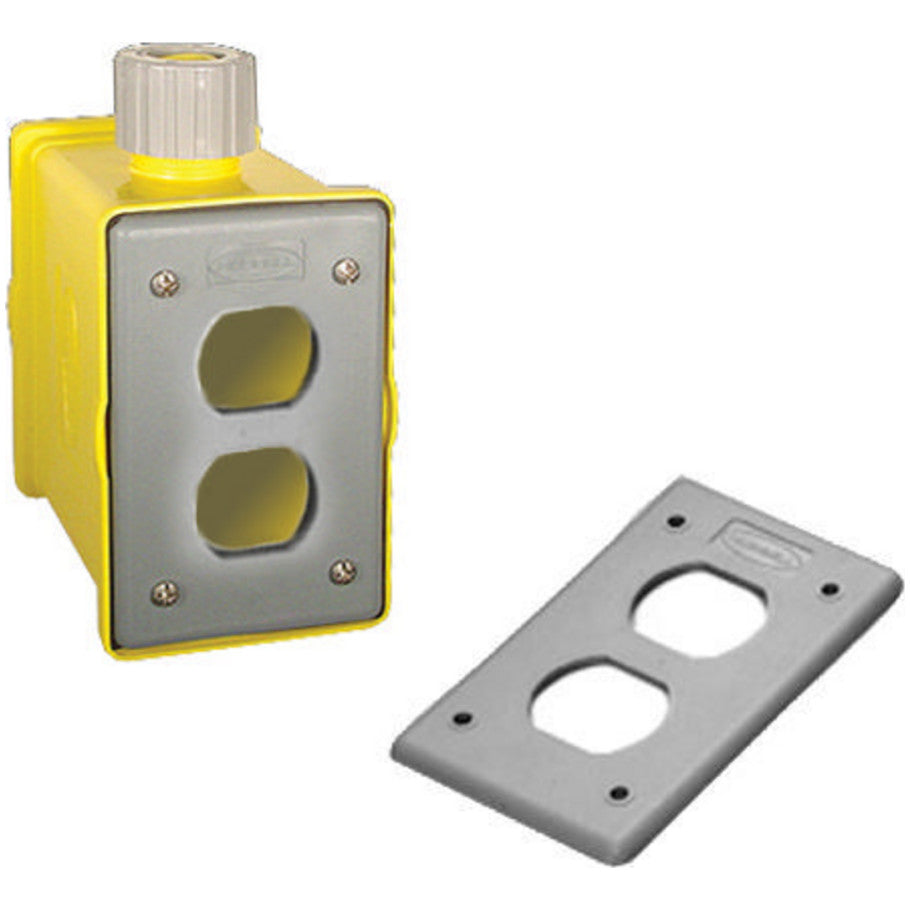 Portable Outlet Box, Cord Strain Relief, Cover Plate