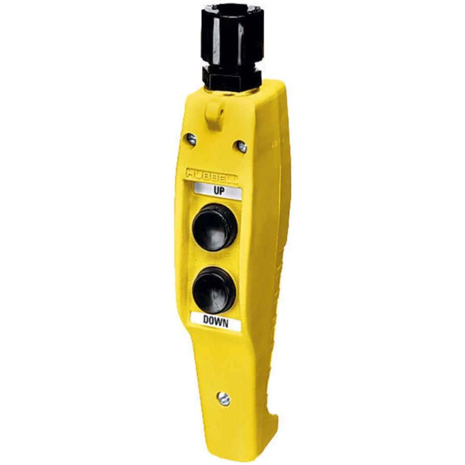 Switches and Lighting Controls, Industrial Grade, Two Button Compact Version, Single Speed Normally Open, Yellow