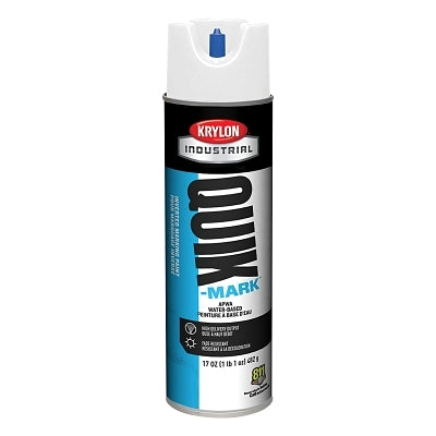 Quik-Mark APWA Water-Based Inverted Marking Paint, 17oz Aerosol, Brilliant White