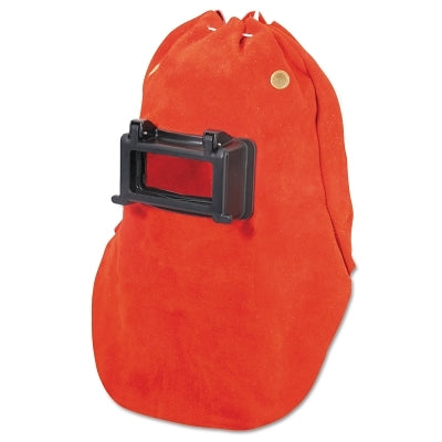 Fibre-Metal Leather Welding Hood, Lens Shade 10, Orange, Lift-Front Glassholder, 2 in x 4-1/4 in Window