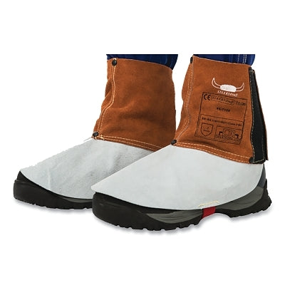 STEERSOtuff Spats, 6 in, One Size, Side Split Cowhide/Kevlar Thread, Hook-and-Loop, Lava Brown